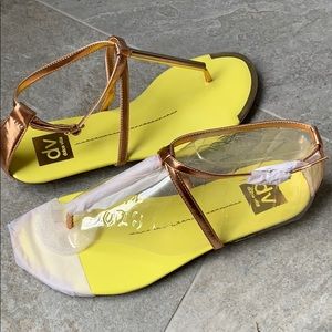 DV sandals in rose gold and yellow new